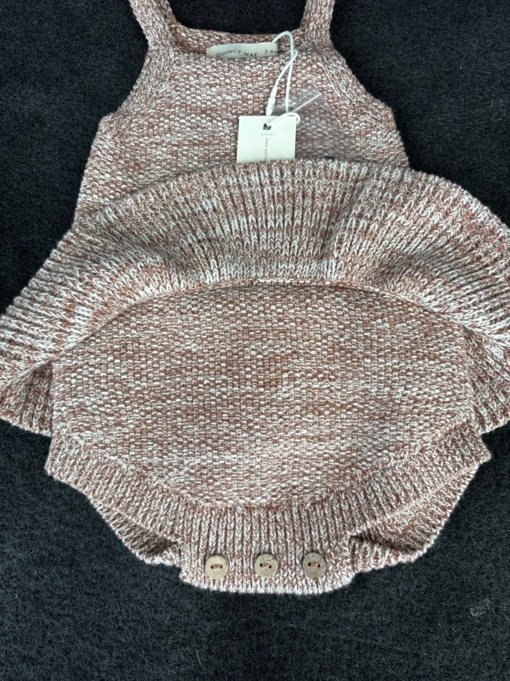 NWT Quincy Mae Ruffle Knit Romper 3-6 month
